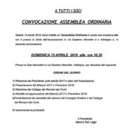 CONVOCAZIONE  ASSEMBLEA  ORDINARIA DOMENICA 15 APRILE 2018