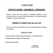 CONVOCAZIONE  ASSEMBLEA ORDINARIA 27 APRILE 2018